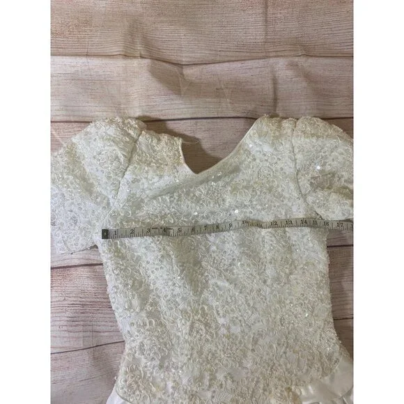 Vintage Min Cheri Women's Embellished Beaded Wedding Dress - Small - Picture 11 of 13